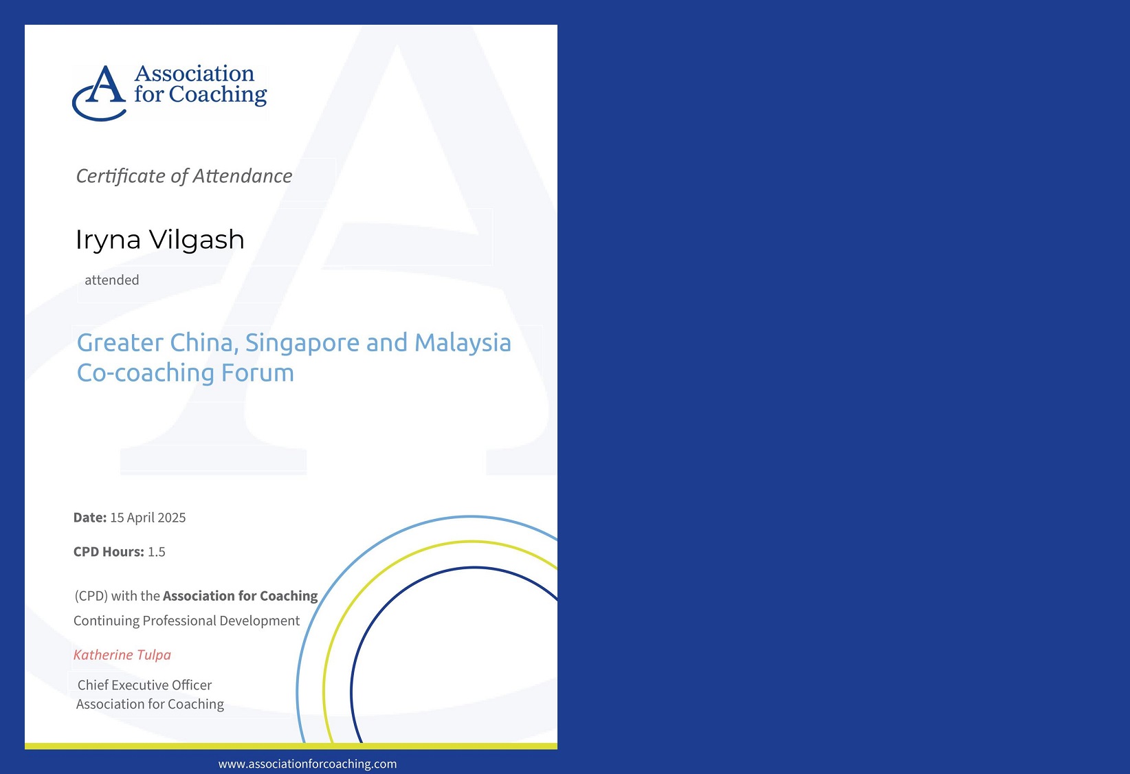 Association for Coaching: Greater China, Singapore and Malaysia Co-coaching Forum